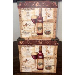 Lot Of (2) Maria Donovan Wine Boxes 9.5” Square & 8.5” Square-Very Good Shape!
